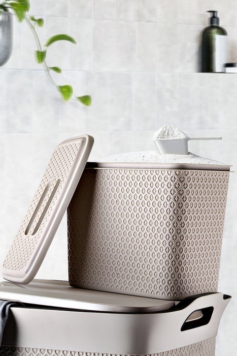 Mijölnir Juego de 3 Cestas SFRBNYST-3 Beige Organizador Lavandería Cesta Multiusos Caja Detergente 55L 35L 10L